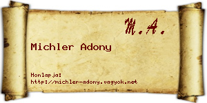 Michler Adony névjegykártya